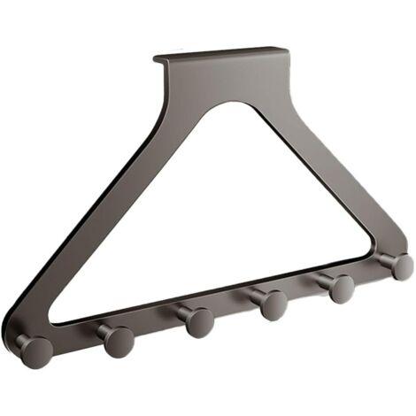 Crochet de porte triangulaire pour serviettes, sans assemblage, pour suspendre vêtements et chapeaux (noir)