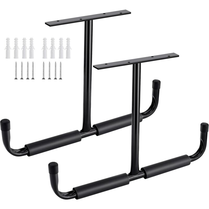 Jusch - Crochet de rangement de plafond de garage en acier, support de rangement robuste pour bois suspendu, vélos, outils, bois, système de