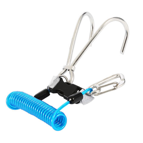 Crochet de Sécurité en Acier Inoxydable pour Plongée et Apnée (Bleu)