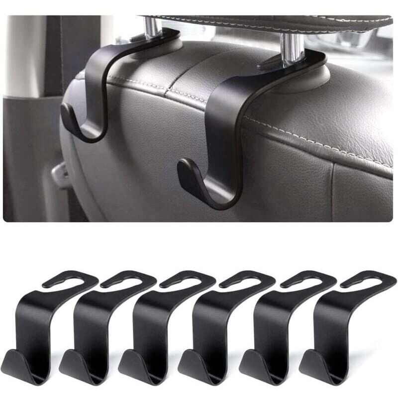 Crochet de Stockage de Voiture, 6PCS Appuie-Tête Crochet en Plastique, Crochet de Siège de Voiture Accessoires pour Appuie-Tête,Sac à