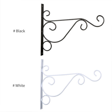 Crochet de Suspension Décoratif en Fer Noir/Blanc Modèle Grand/Petit Support 44 lbs pour Jardinière Mangeoire Lanterne Décoration Intérieur Extérieur