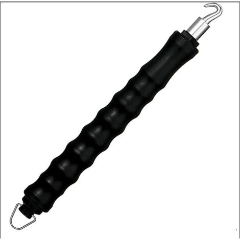 Crochet de torsion pour fil d'armature noir de 30 cm, lot de 1, outil de torsion automatique/semi-automatique avec poignée souple pour fil d'armature, fil métallique et béton