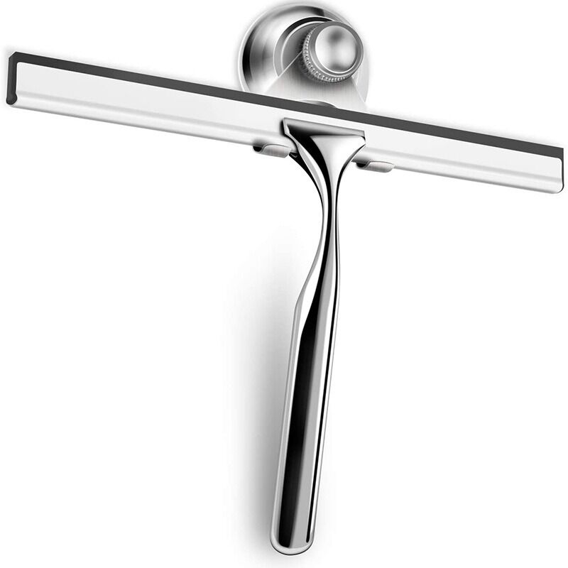 Dazzler - Crochet d'essuyage en verre en acier inoxydable, outil de nettoyage (essuie-glace + crochet à ventouse),pour la cuisine à domicile, les