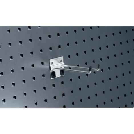 BOTT Crochet double profondeur 50 mm galvanisé D. 6 mm adapté à panneaux perforés