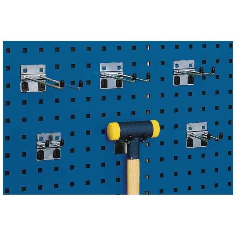 Bott - Crochet double profondeur 75 mm galvanisé d. 6 mm adapté à panneaux perforés