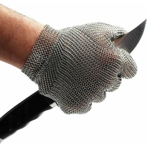 Crochet en acier à cinq doigts coupe d'abattage gants en acier inoxydable anti-coupure à cinq niveaux HANBING