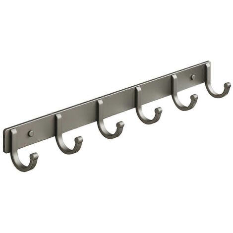 Crochet en aluminium spatial, crochet pour serviette de salle de bain, crochet pour vêtements derrière la porte du salon, rangement simple, 6 crochets pour gagner de la place