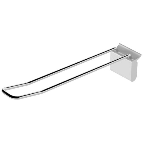 Crochet fil double - Largeur platine : 38 mm - Longueur : 206 mm - Décor : Anodisé argent / Chromé - ZOBAL