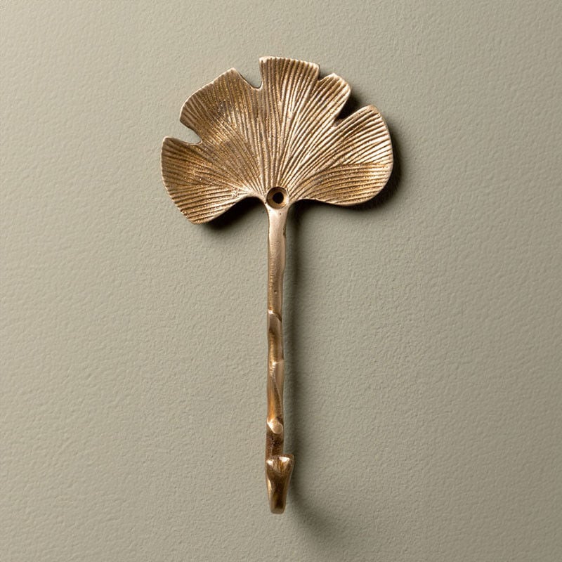 Chehoma - Crochet fleur de Ginkgo dorée 8x16cm