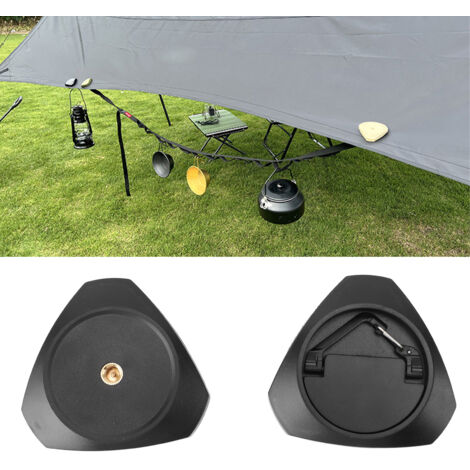 Crochet Magnétique Camping ABS Forte Adhérence avec Ventsouse Double pour Corde Lanterne Noir