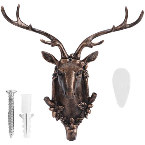 【Crochet mural】 Animalier de décoration mural  Accroche-tout robuste en résine doré antique