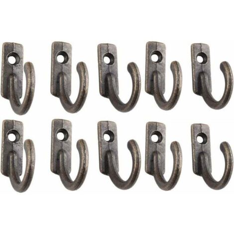 Crochet Mural Décoratif de Clé Hanger Vintage Bronze, 10Pcs