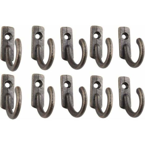 Crochet Mural Décoratif de Clé Hanger Vintage Bronze, 10Pcs