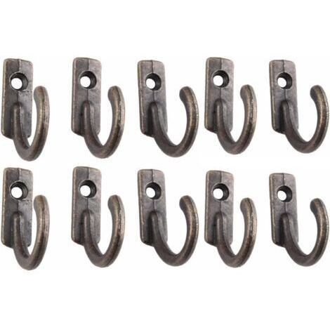 Crochet Mural Décoratif de Clé Hanger Vintage Bronze, 10Pcs