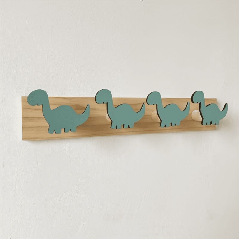 Crochet mural dinosaure en bois, style nordique, décoration d'intérieur décontractée et mignonne, cintre mural pour chambre de princesse, fabriqué en
