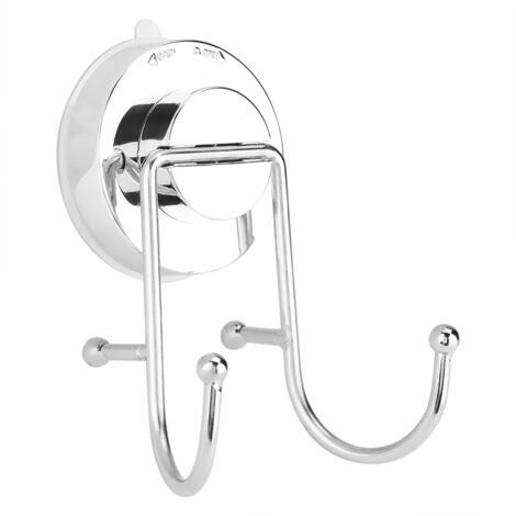 Crochet mural double ventouse ABS inox pour cuisine et salle de bain