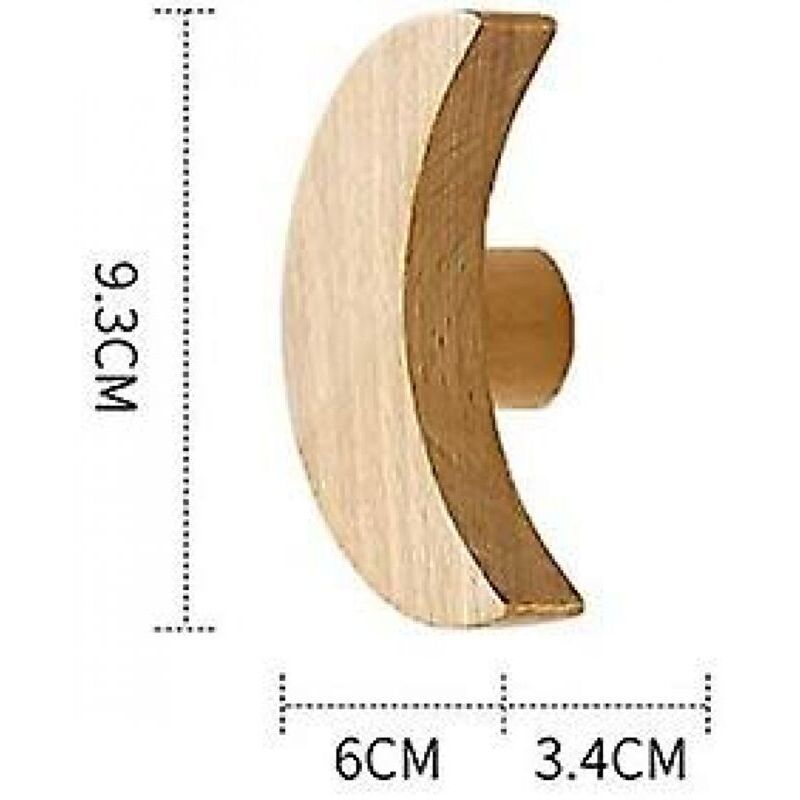 Crochet mural en bois pour enfants, porte-manteau mural pour sac, serviettes et vêtements d'extérieur, décor scandinave (paquet de 2)