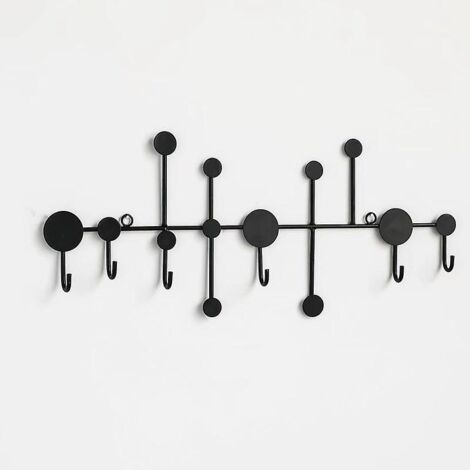 Crochet mural en fer forgé noir - Décoration murale élégante et porte-manteau