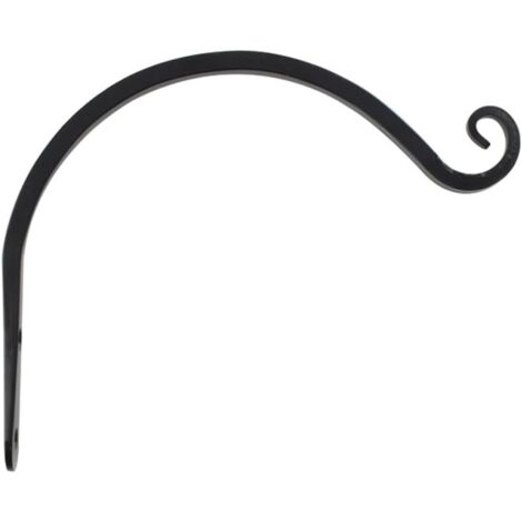 Crochet Mural en Fer Noir 20 Cm pour Panier à Fleurs Suspendu, Support Robuste pour Jardinage Intérieur et Extérieur, Accessoire Décoratif pour Pots de Fleurs Suspendus, Patère