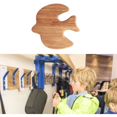 Crochet mural porte adhesif forme oiseau bois chargement 5kg manomano, avec sticker repositionnable
