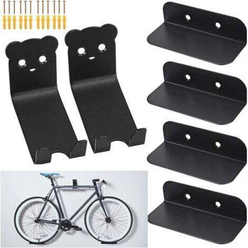 Gabrielle - Crochet mural pour pédale de vélo, paquet de 6 supports de montage mural pour vélo, rangement mural, support à pneus, boucle de rangement