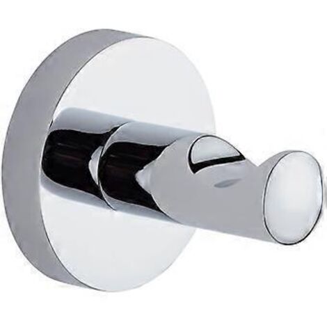 Crochet mural rond moderne pour peignoir de salle de bain - Chrome