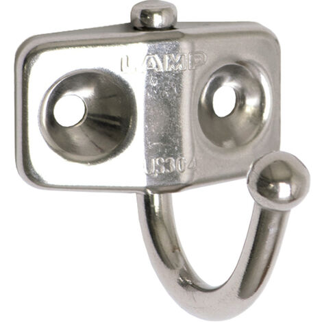 Crochet orientable avec friction - Capacité de charge : 12 Kg - Entraxe : 21 mm - Finition : Poli - Hauteur : 38 mm - Largeur : 35 mm - Matériau : Inox - Profondeur : 36 mm  - SUGATSUNE