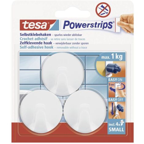 Crochet petit et rond tesa Powerstrip® tesa 57577-00000-20 blanc 3 pc(s) Y449011