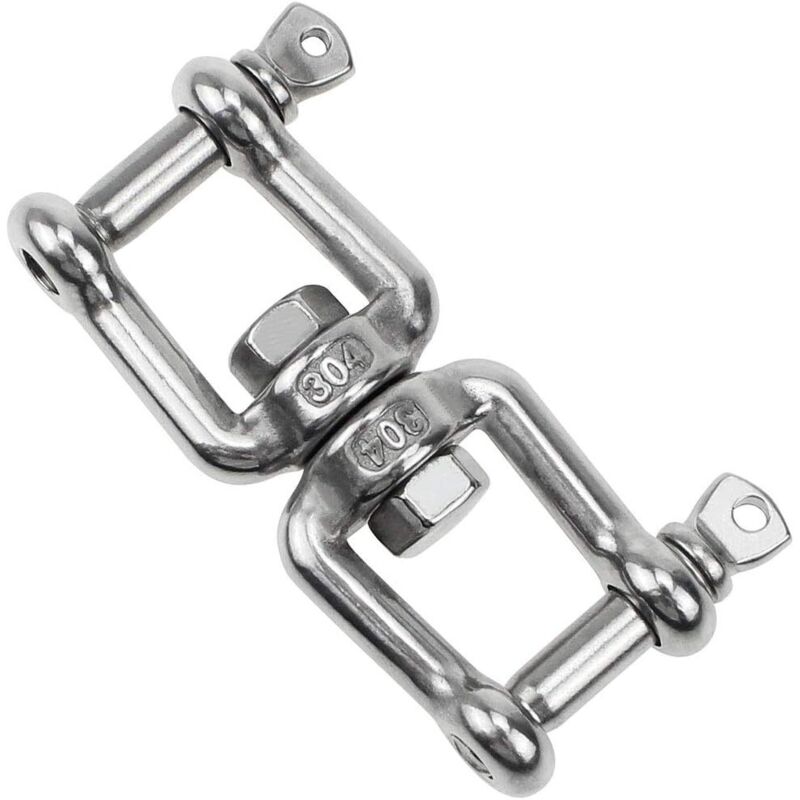 Crochet pivotant à double extrémité M8 robuste, rotatif à 360°, en acier inoxydable avec boucles amovibles pour sac de sable, corde, hamac, chaise,