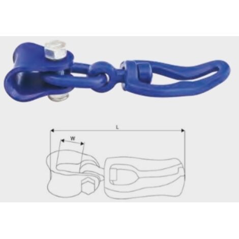 Crochet pivotant corde/chaîne avec maillon à oeil poids 1.15 Kg