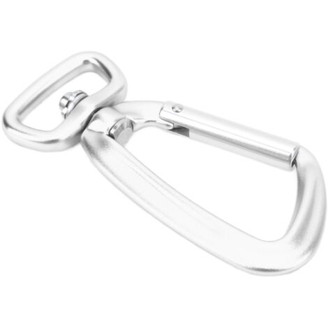 Crochet pivotant en aluminium pour laisse de chien et cerf-volant, base carrée argentée extérieure