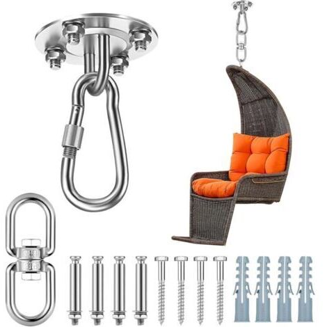 Crochet Plafond, Fauteuil Suspendu Hamacs, Balancelles Et Accessoires Support Sac De Frappe, La Capacité De Charge Maximale Est De 400 Kg avec Une Conception De Rotation à 360°