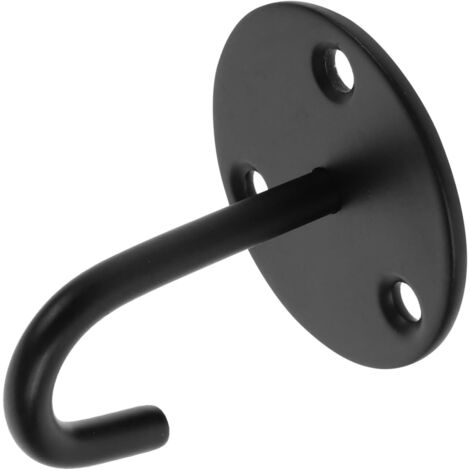 Crochet plafond inox en U, support noir pour plantes ventilateur salle de bain