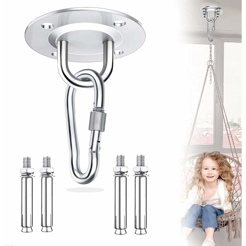 Rosier - Crochet Plafond Suspension Utilisation 304 Acier Inoxydable Capacité de Charge de 500 Kg Fixation pour Fauteuil Suspendu dans Poutre pour