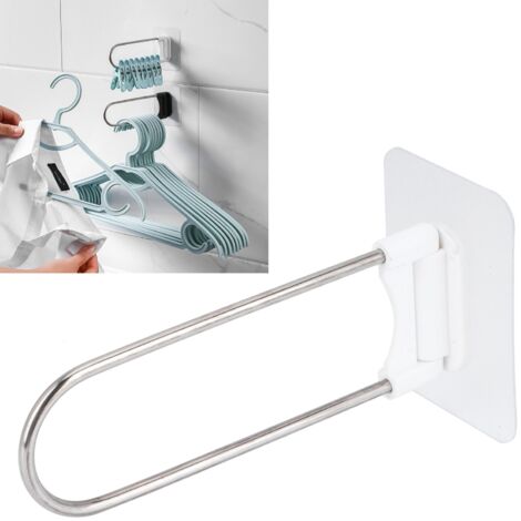Crochet Porte-Cintres en Métal Gainé PVC Blanc 13.5cm [Porte-Cintres U-Shape] Modèle: Clothes Hanger Holder, 40g Support Organisateur Maison Bureau