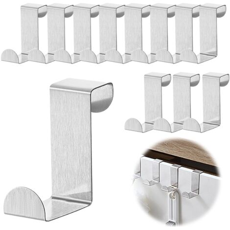 Crochet Porte en forme de Z Réversibles, 12pcs Porte Manteau pour Portes aus Edelstahl Patere Portes Serviette Charge Max 16kg Accroche Patère Porte pour Portes Standart Salle de Bains Placard Armoire