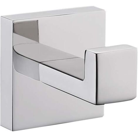 Crochet porte-serviettes , crochet de manteau en acier inoxydable , porte-serviettes, crochet mural de salle de bain de style industriel moderne（miroir clair）