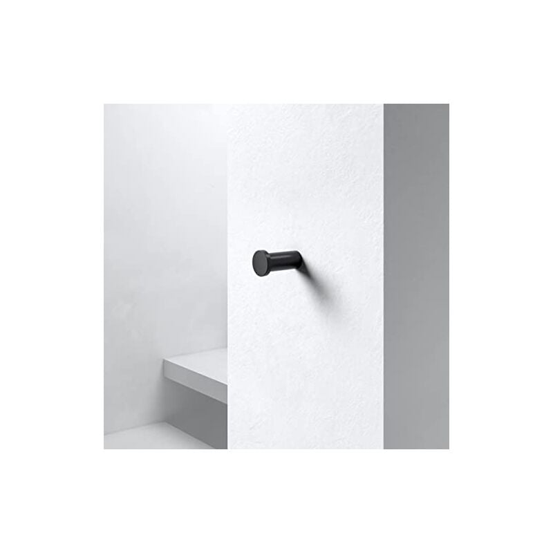 Keuco - crochet porte-serviette rond en métal noir mat revêtu par pulvérisation pour salle de bain et toilettes d'invités crochet