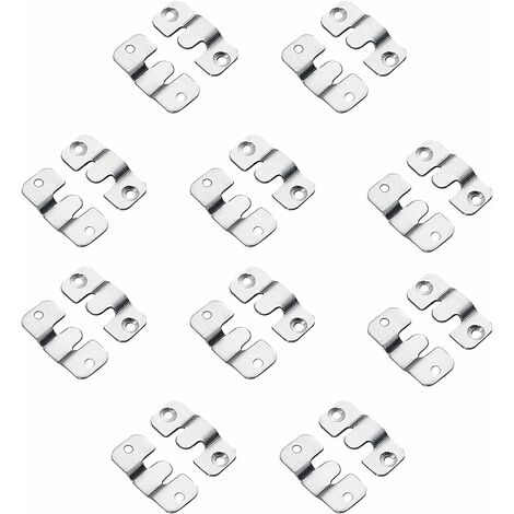 Crochet pour Cadre Photo, Connecteur de Meubles Support de Montage Encastré, Mural Cintre Photo en en Métal Solide pour Fixation de Tableau, Image ou Miroir (10 Paires)