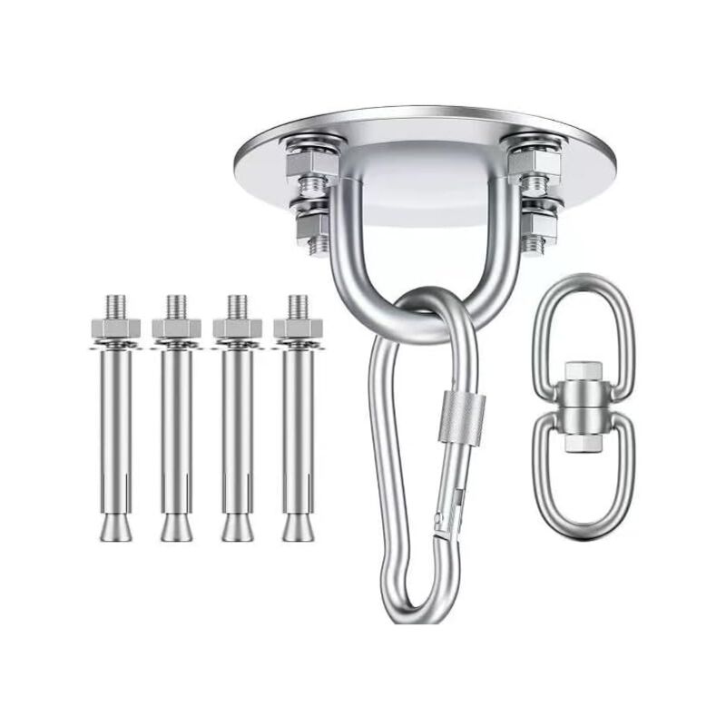 Crochet pour hamac de yoga aérien en acier inoxydable, kit de suspension pour anneau de yoga aérien et accessoires pour hamac, fitness, salle de