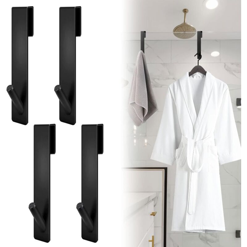 Linghhang - Crochet pour paroi de Douche lot de 4, Crochet de Douche en Acier Inoxydable, Crochets de Porte de Douche Crochets pour Serviette et