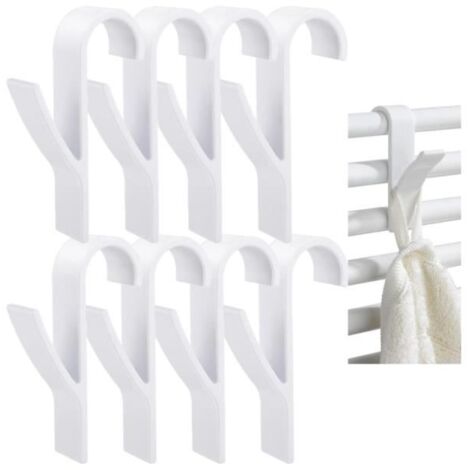 Crochet Radiateur - Non spécifié - 8 pièces - Métal - Blanc - Antidérapant