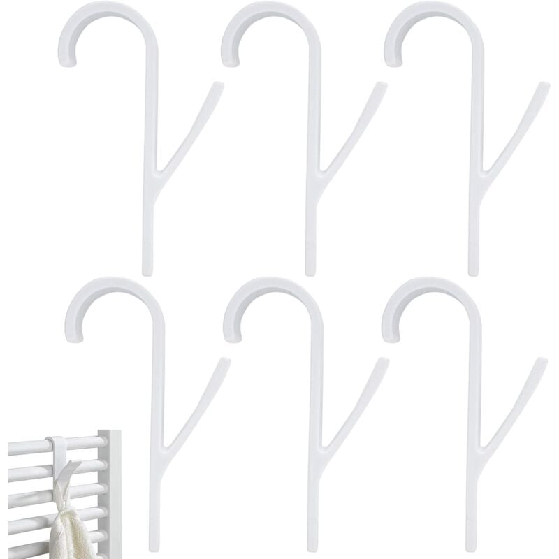 Tigrezy - Crochet Radiateur Seche Serviette 6 Pcs Crochet pour Radiateurs Plastique,Crochet Serviette Salle De Bain,Porte Serviettes,pour Tous Les