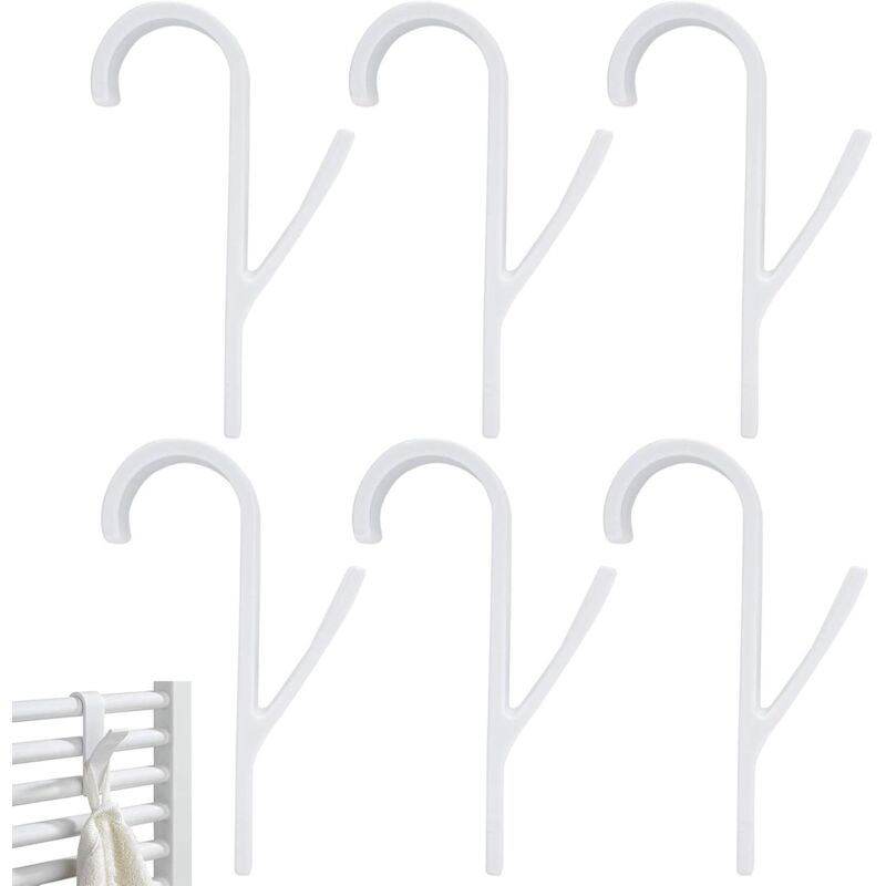Tigrezy - Crochet Radiateur Seche Serviette 6 Pcs Crochet pour Radiateurs Plastique,Crochet Serviette Salle De Bain,Porte Serviettes,pour Tous Les