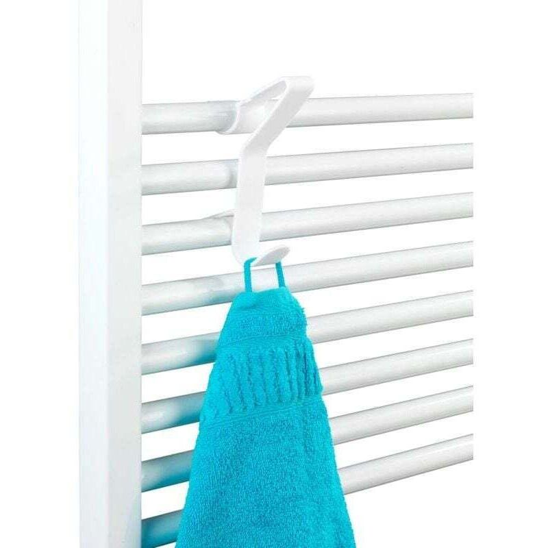 Crochet radiateur sèche serviette universel Flexi, crochet pour radiateur sèche serviette rond pour suspendre serviette et peignoir, Plastique,