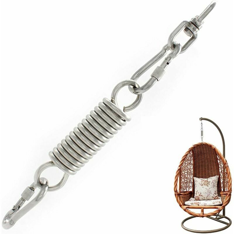 Lucky-88 - Crochet à Ressort pour Hamac, Support de Chaise Suspendue Rotatif 360 ° avec 2 Mousquetons, Fixation Inox pour Hamac Utilisable pour