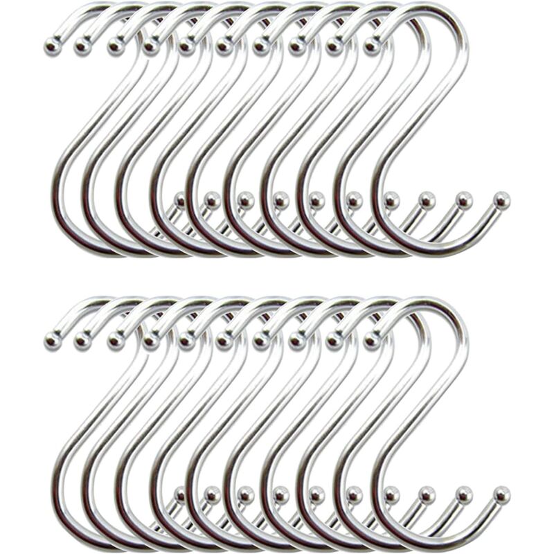 Crochet s Acier Inoxydable, Crochet Cuisine Crochets en Forme de s Suspension Accroche Ustensiles de Cuisine(Lot de 20)