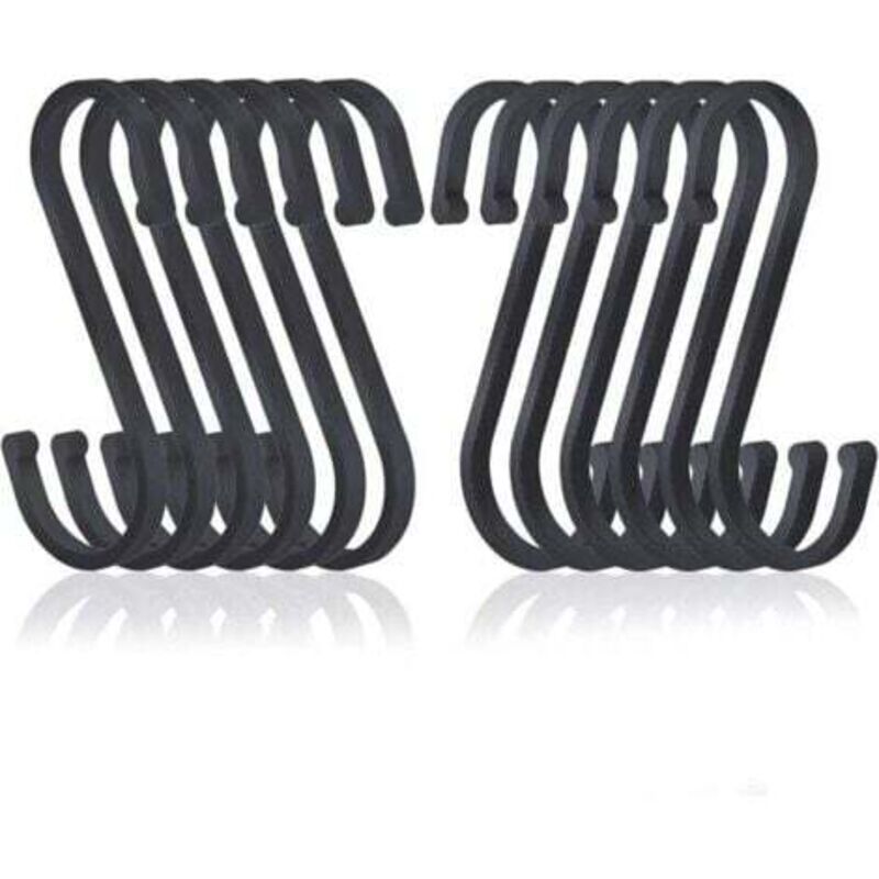 Dpzo - Crochet s Lot de 12 Crochets Plats en Aluminium en s de Suspendus, Crochets de Boucher au Fini Mat pour Cuisine, Chambre à Coucher, Salle de