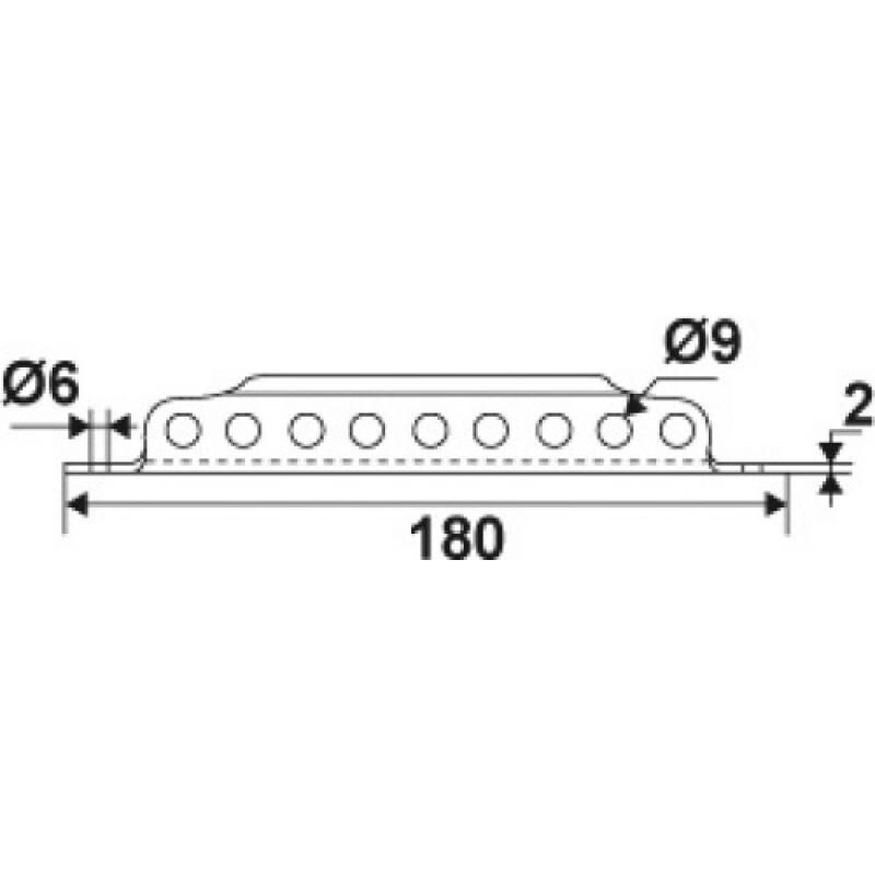 Crémaillère pour crochet aluminium ø 8 mm longueur 180mm noir Torbel