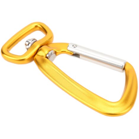 Crochet tournant en alliage d'aluminium pour attache chien et cerf-volant, base carrée, couleur jaune doré